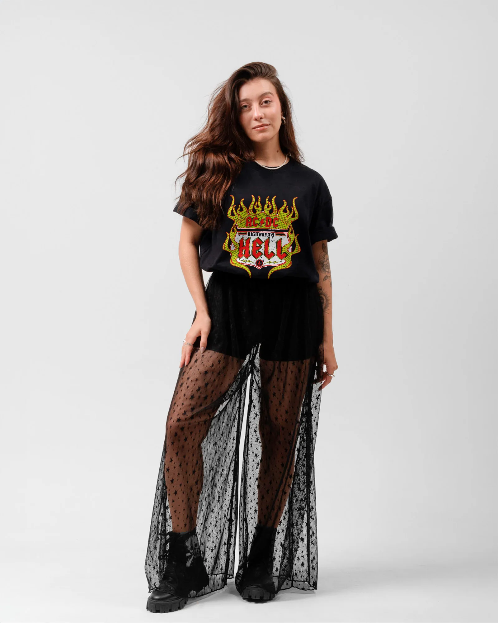 Camiseta Preta AC/DC To Hell Stamp - Image 5