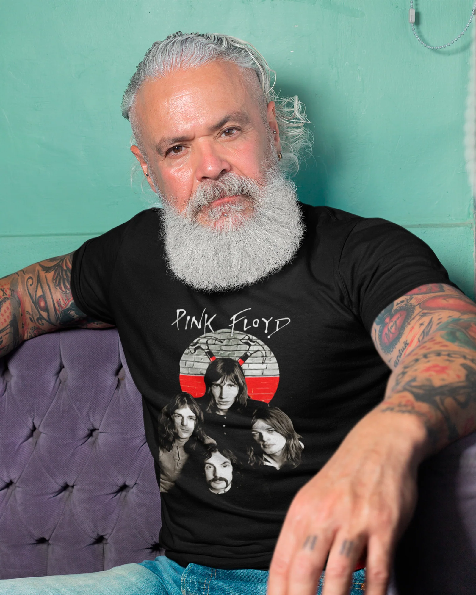 Camiseta Preta Pink Floyd Members - Image 2