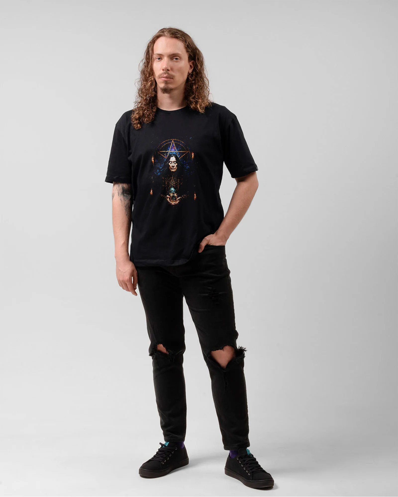 Camiseta Rock Ozzy Osbourne Pentagrama Dourado - Image 5