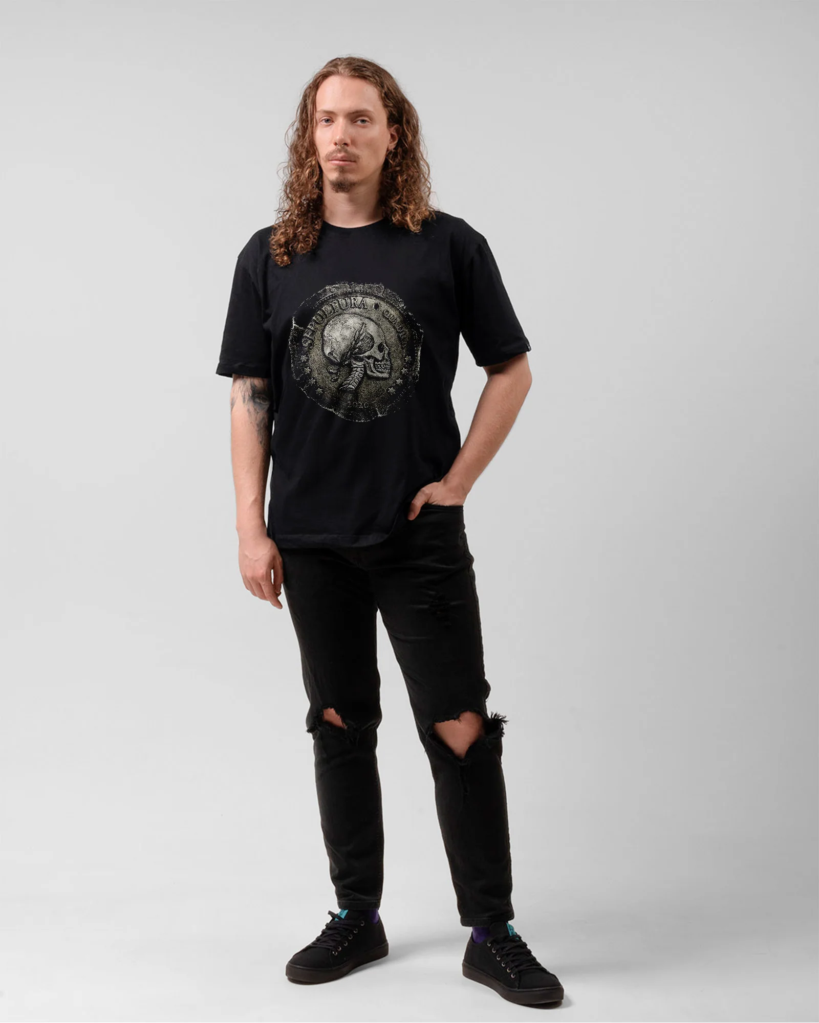 Camiseta Sepultura Quadra Caveira 2020 Preta Estampada - Image 5